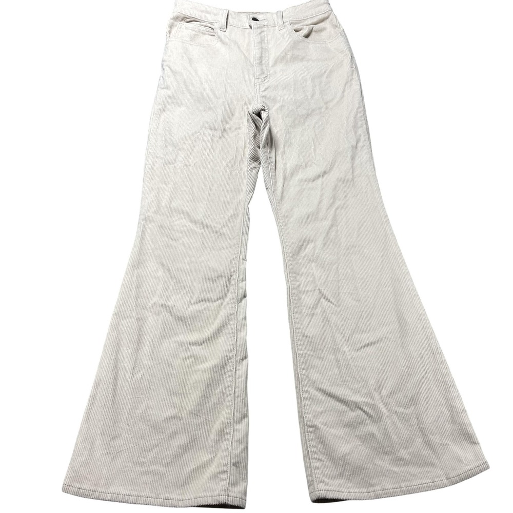 Levis Pants Womens 28x30 White 70s High Flare Corduroy High Rise Stretch Premium